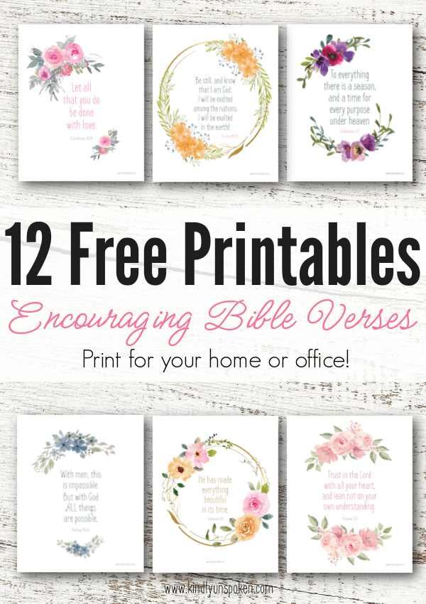12 Encouraging Free Printable Bible Verses Kindly Unspoken