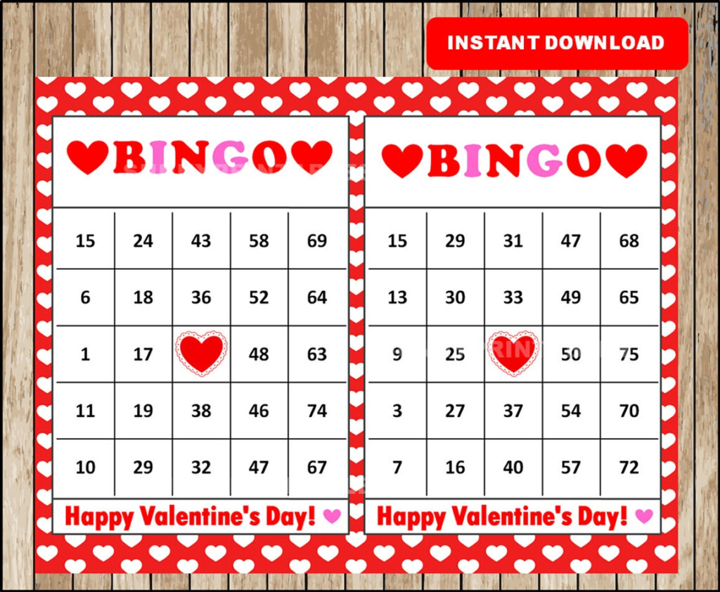 24 Valentine Bingo Cards Free Printable