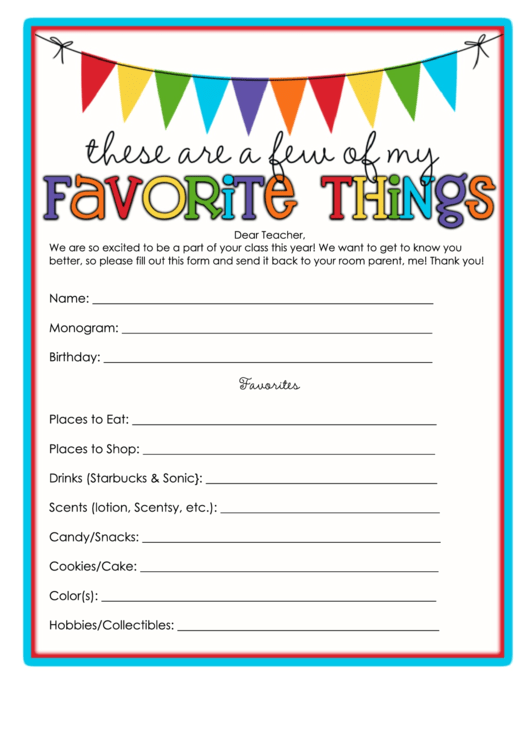 30 My Favorite Things Worksheet Worksheets Decoomo