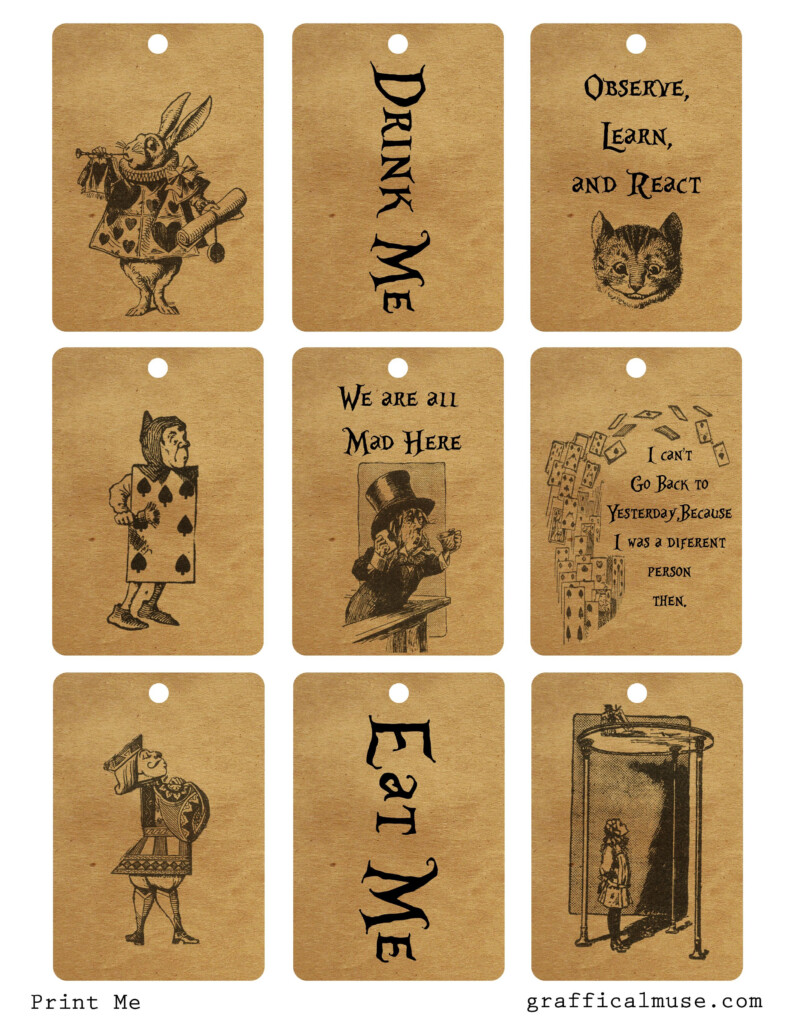Alice In Wonderland Birthday Party Food Cards Alice In Wonderland 