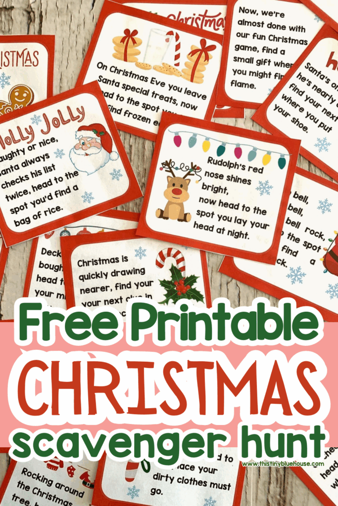 Best Christmas Scavenger Hunt Printable 18 Unique Clue Cards 
