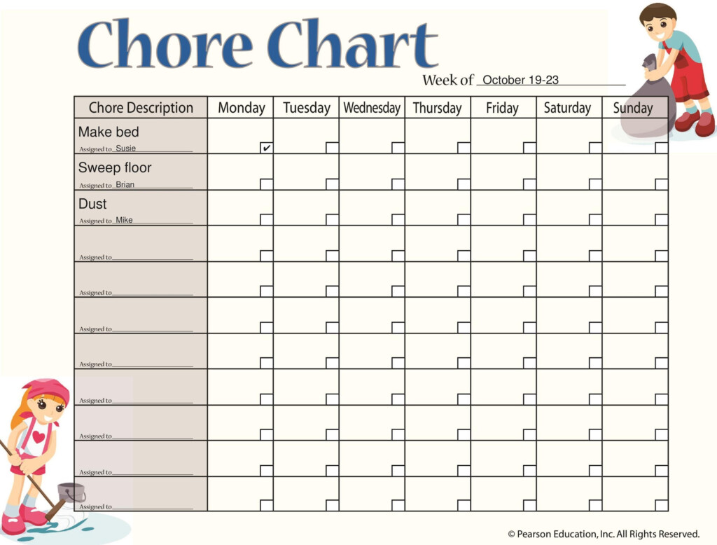 Chore Chart For Kids Templates Age Appropriate Chore Vrogue co