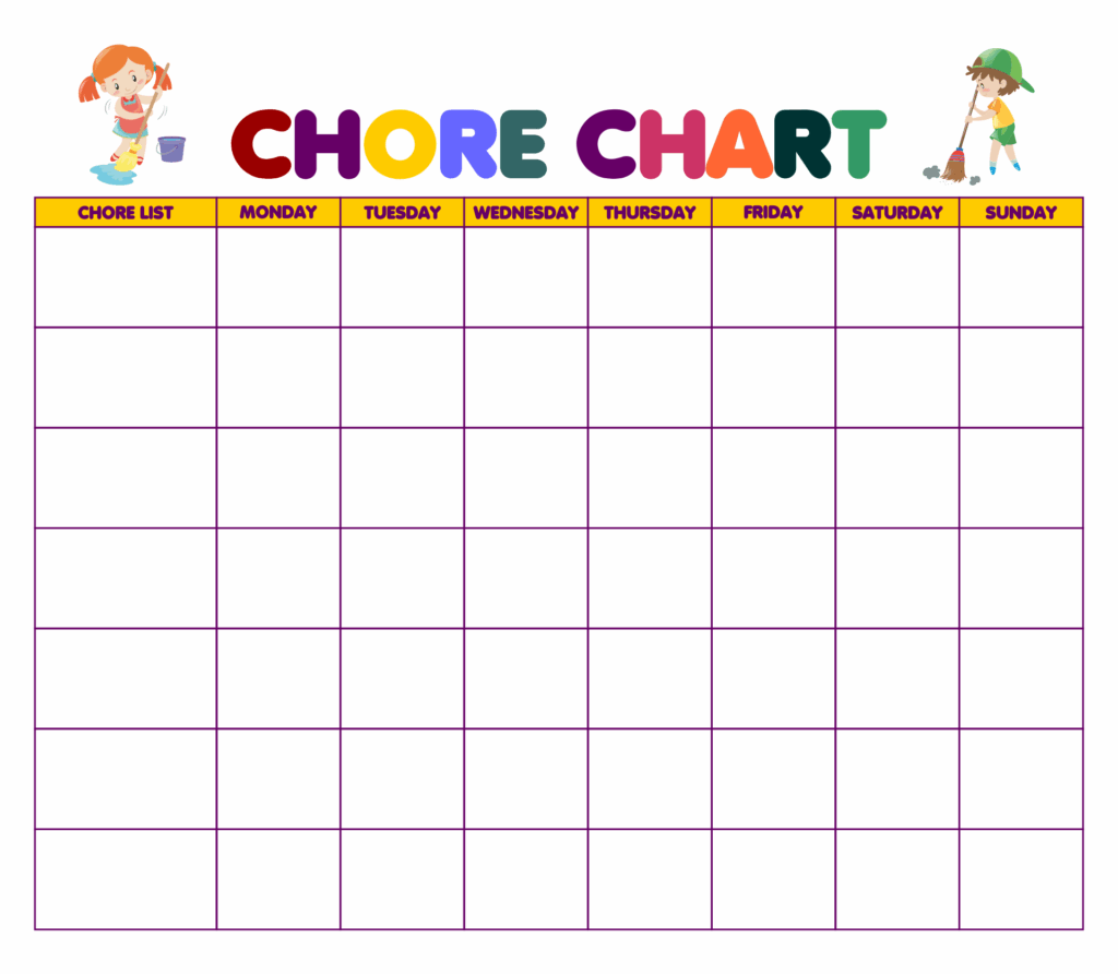 Chore Chart Printable Free Printable edu pe