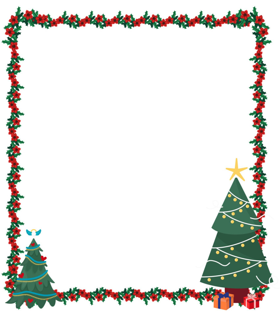 Christmas Borders Landscape 12 Free PDF Printables Printablee