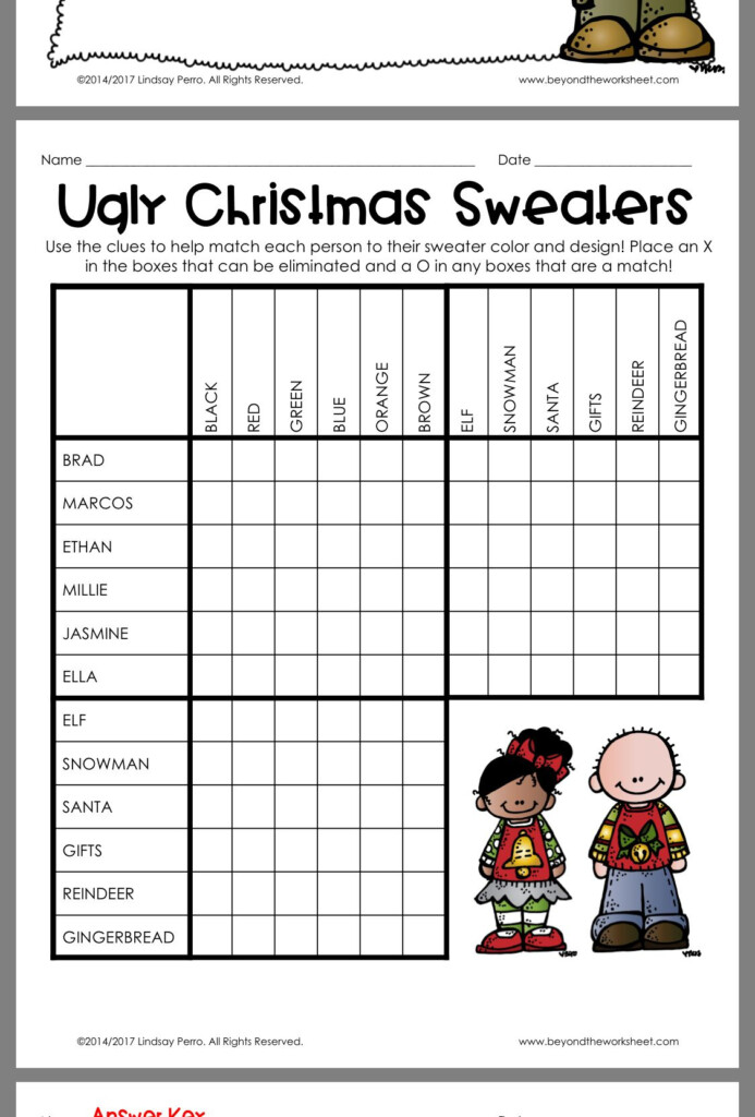 Christmas Logic Puzzles Printable Logic Puzzles