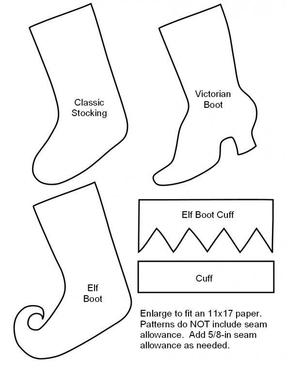 Christmas Stocking Patterns Free Printables Print All 3 Pattern Pieces 