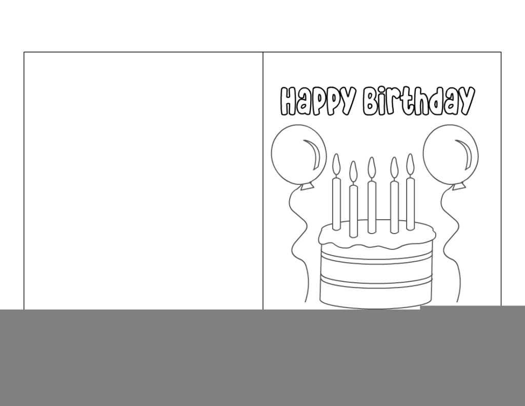 Colorable Printable Birthday Cards