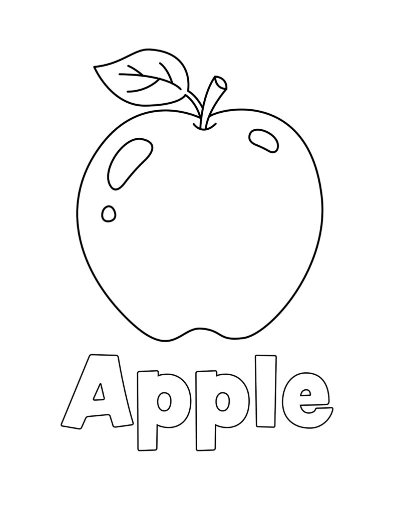 Colorful Apple Coloring Page