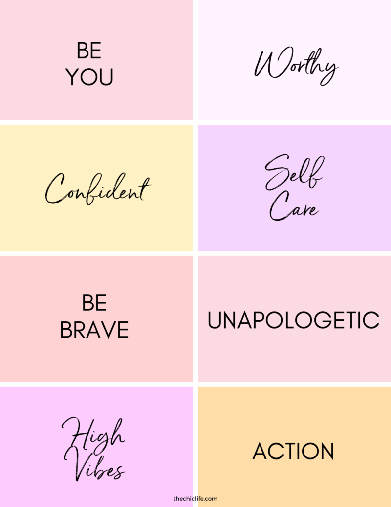 Colorful Vision Board Words Free Printable PDF The Chic 40 OFF