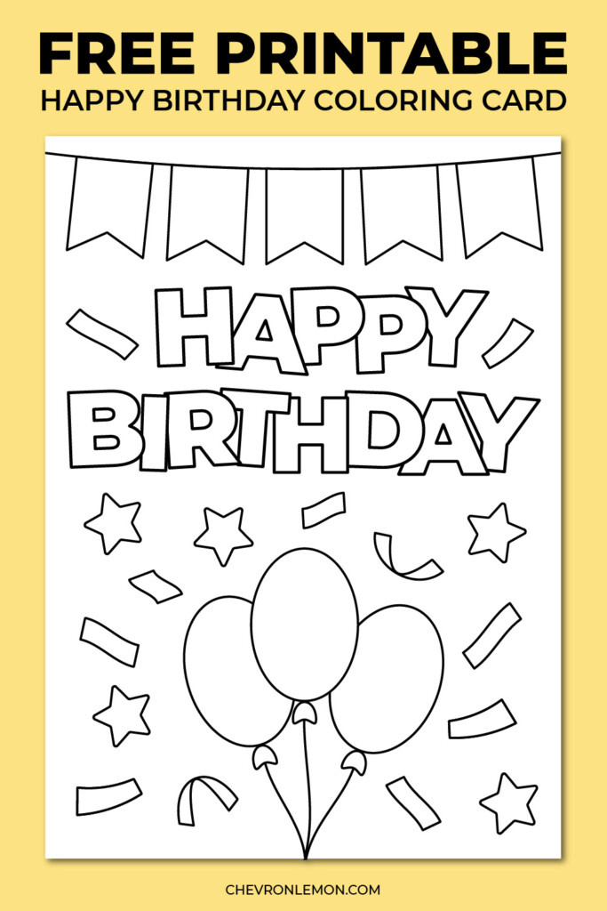 Coloring Pages Foldable Printable Birthday Cards To Color