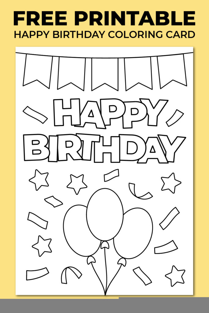 Coloring Pages Foldable Printable Birthday Cards To Color