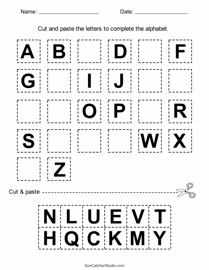 Cut And Paste Worksheets Printable Activities For Kids DIY 