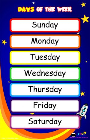 Days Of The Week Printable Free Printables