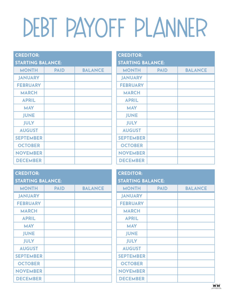Debt Payoff Planner Free Printable Budget Planner Template 41 OFF