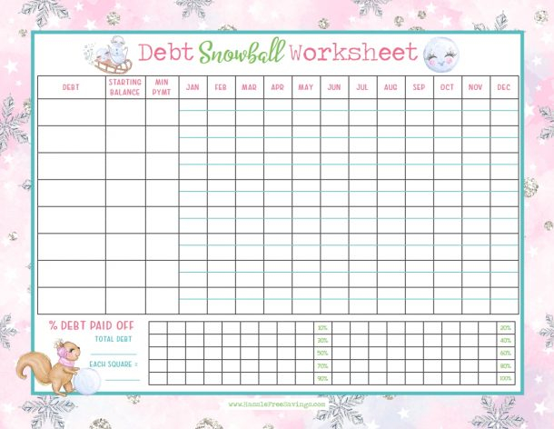 Debt Snowball Concept FREE Printable Hassle Free Savings