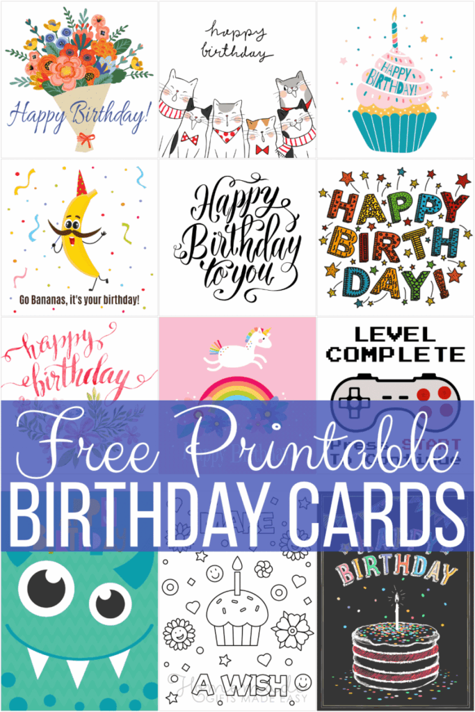 Easy Free Printable Birthday Cards FREE Printables