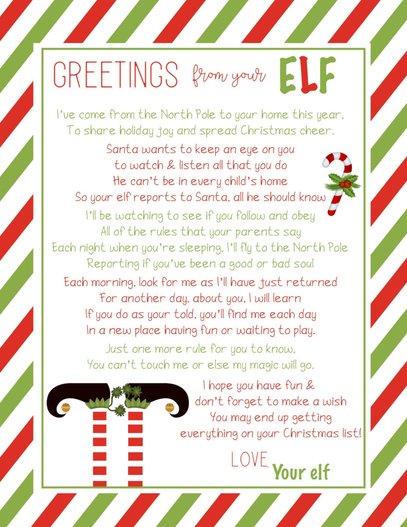 Elf On Shelf Welcome Letter Printable
