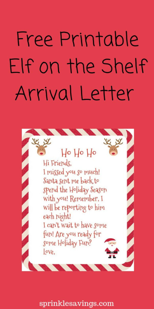Elf On The Shelf Arrival Letter Printable Roger J Smith