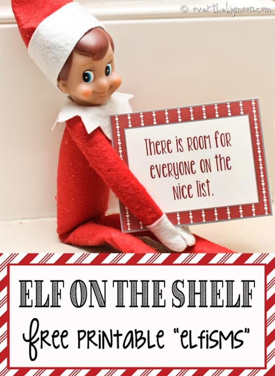 Elf On The Shelf Printable Elfisms Over The Big Moon