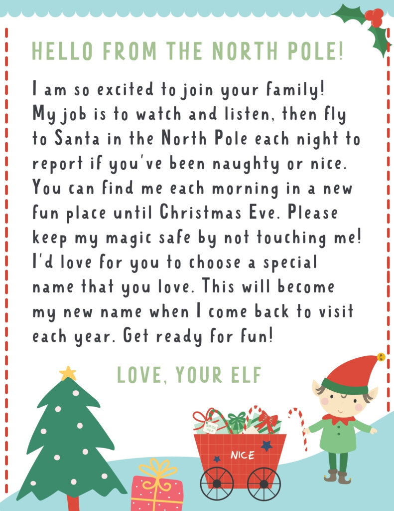 Elf On The Shelf Welcome Letter Free Printable Printable Templates Free