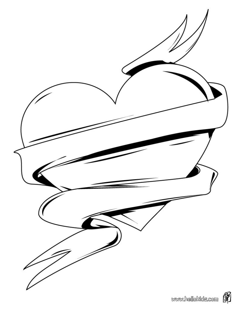 Feb 14th Heart Coloring Pages Hellokids