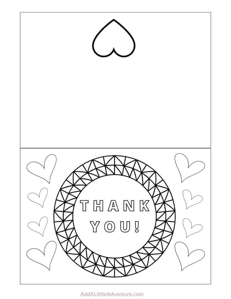 Foldable Free Printable Thank You Cards To Color