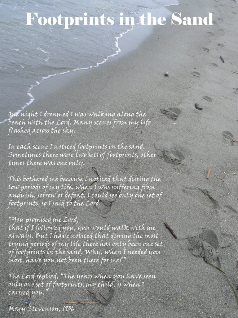 Footprints Poem Wallpaper Wallpapersafari Footprints In The Sand 