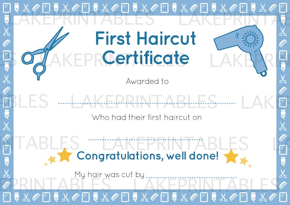 FREE Baby 39 s First Haircut Certificate Editable And 47 OFF