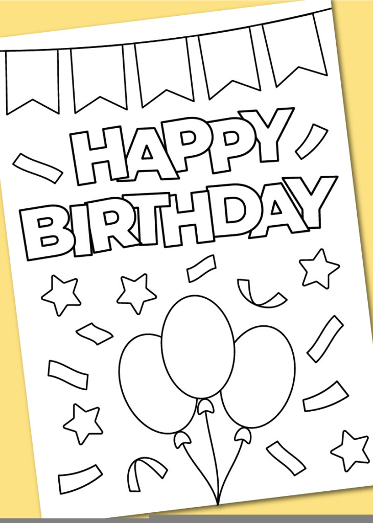 Free Colorable Printable Birthday Cards