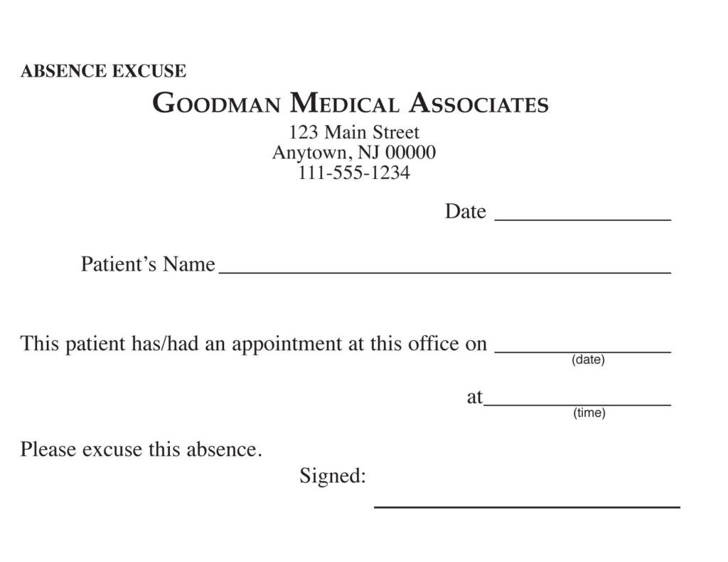 Free Doctor Note Template For Word Free Printable Doctors Note For 