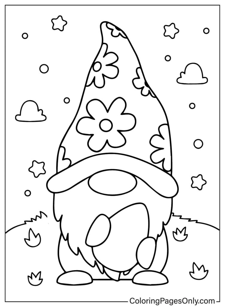 Free Easter Gnome Coloring Page Free Printable Coloring Pages