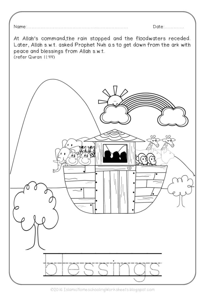 FREE Islamic Coloring Sheets Prophet Nuh And The Ark Story Islamic 