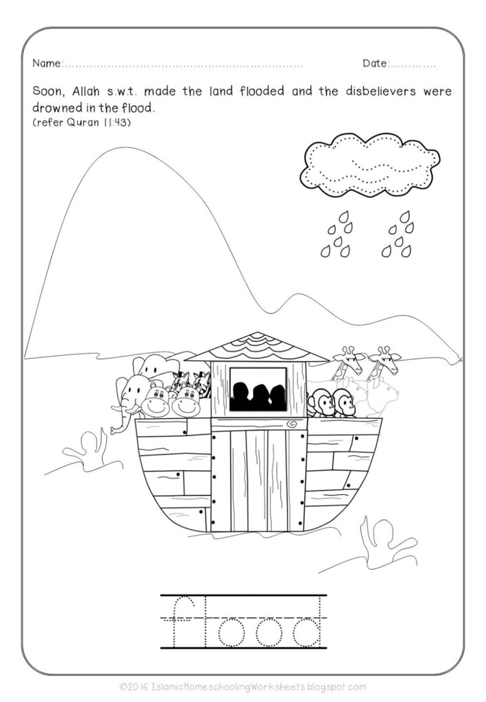 FREE Islamic Coloring Sheets Prophet Nuh And The Ark Story Islamic 