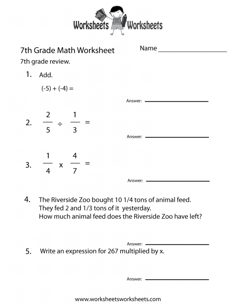 Free Printable 7th Grade Worksheets AlphabetWorksheetsFree
