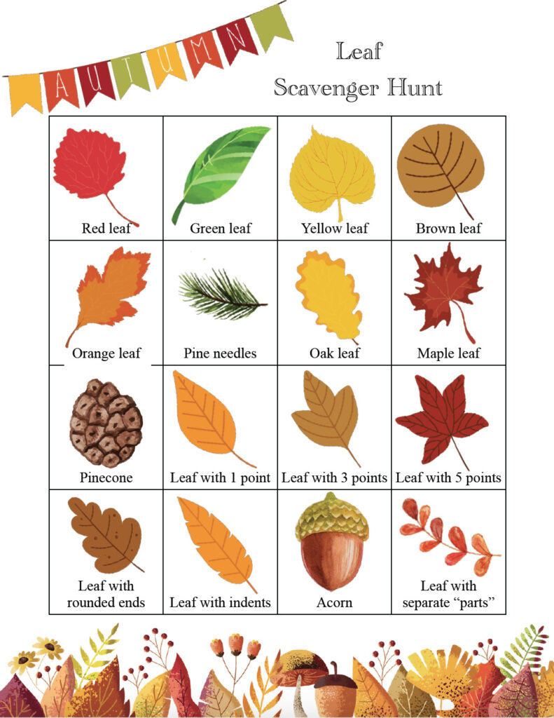Free Printable Autumn Scavenger Hunt Printable Printable New Year Banners