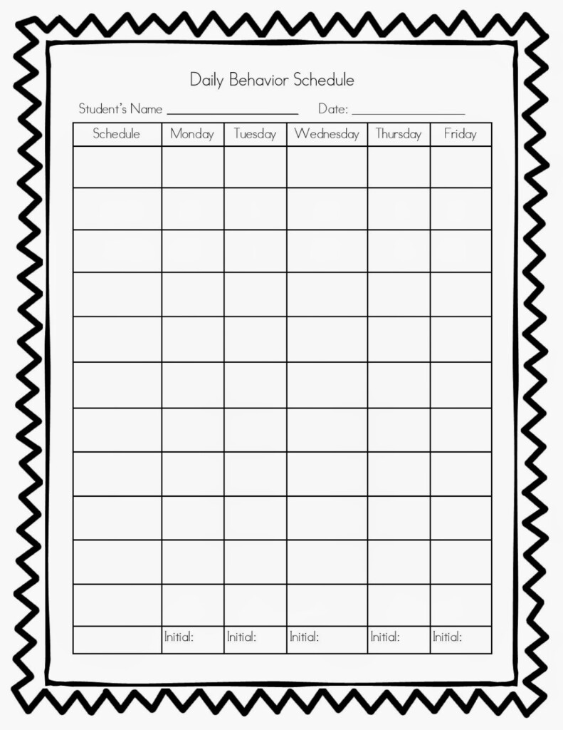 Free Printable Behavior Charts Pbis