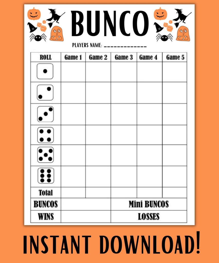 Free Printable Bunco Score Cards Printable Educational Posters