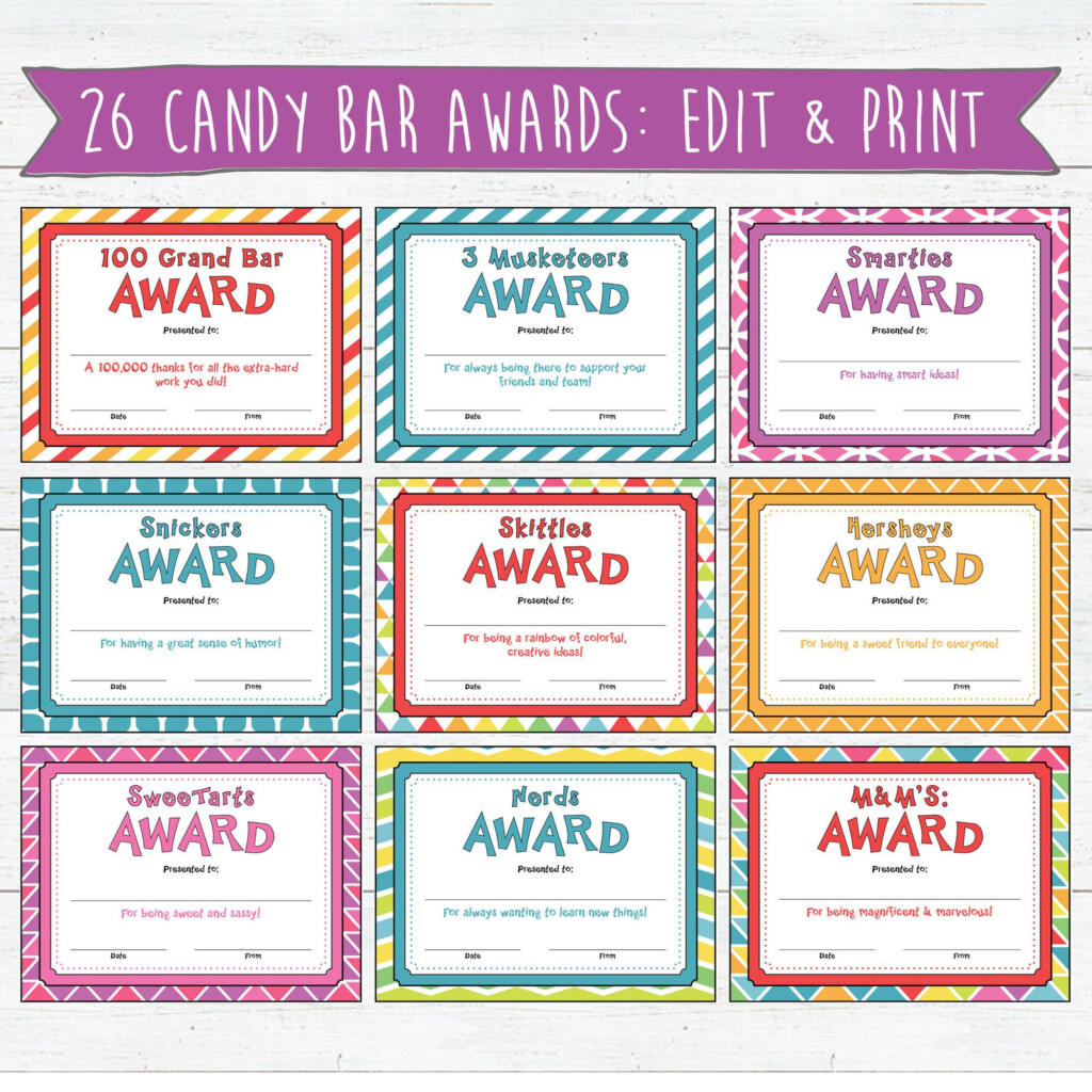 Free Printable Candy Awards Certificates