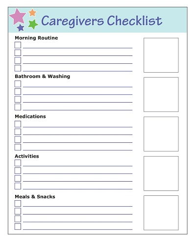 Free Printable Caregiver Daily Checklist Templates PDF 