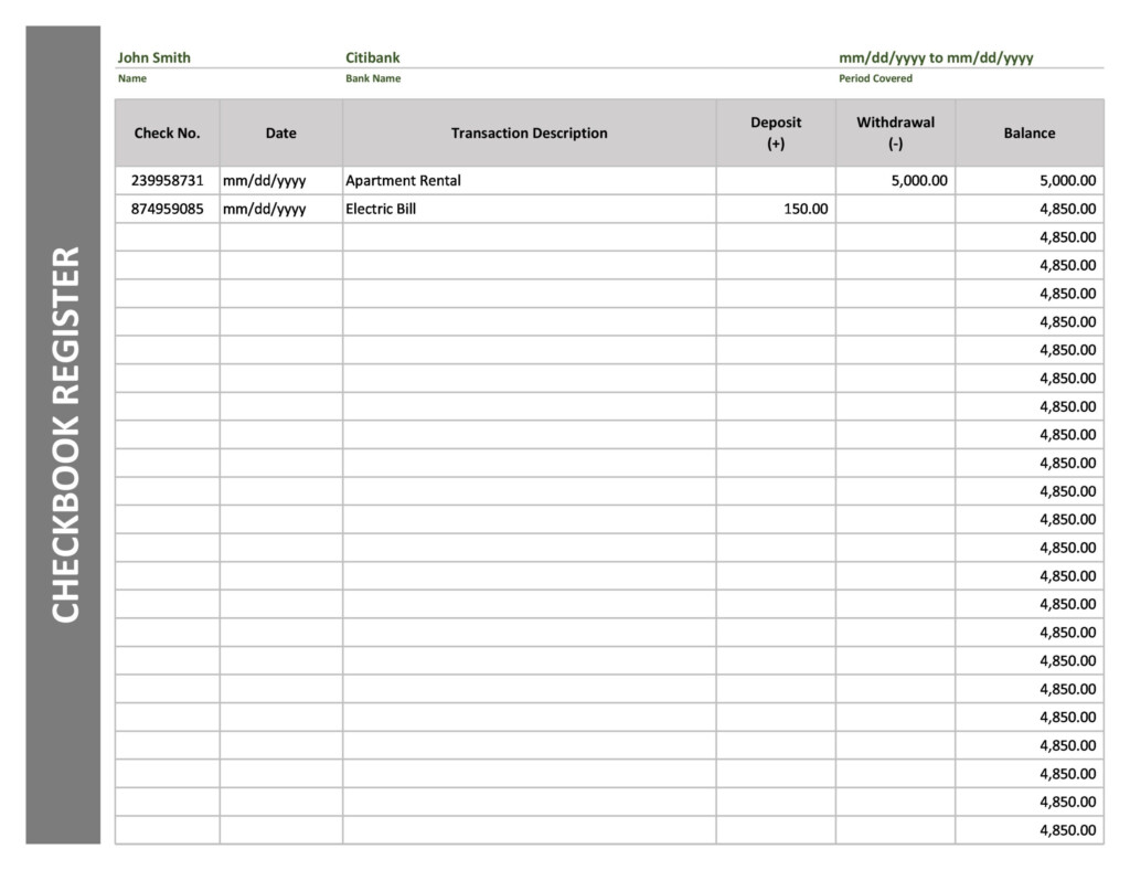 Free Printable Checkbook Register Pbinriko