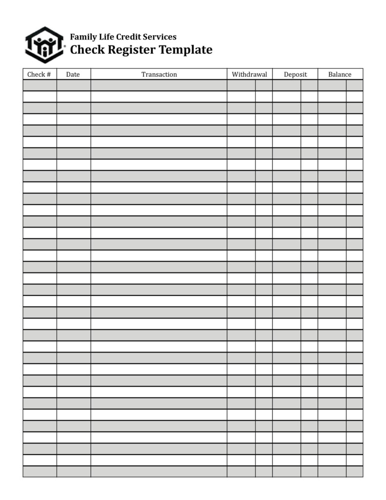 Free Printable Checkbook Registers Honnumber