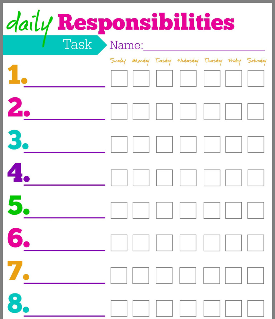 Free Printable Chore Chart Templates Printable Free Templates Download
