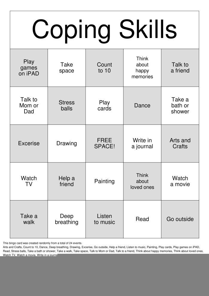 Free Printable Coping Skills Worksheets Coping Skills Worksheets
