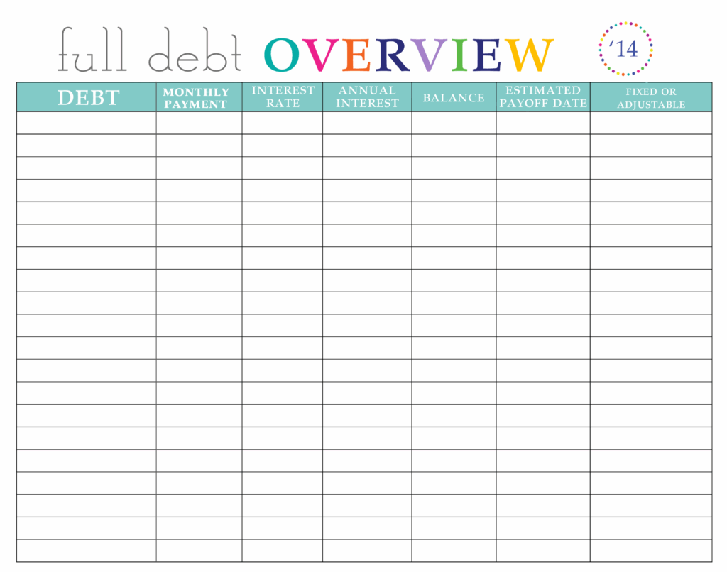 Free Printable Debt Payoff Worksheet Free Printable