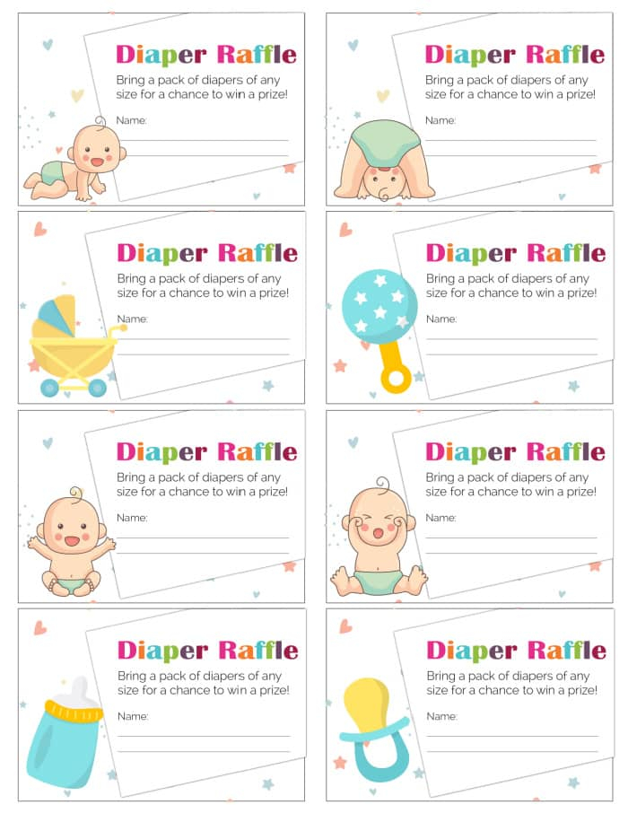 Free Printable Diaper Raffle Printable Word Searches