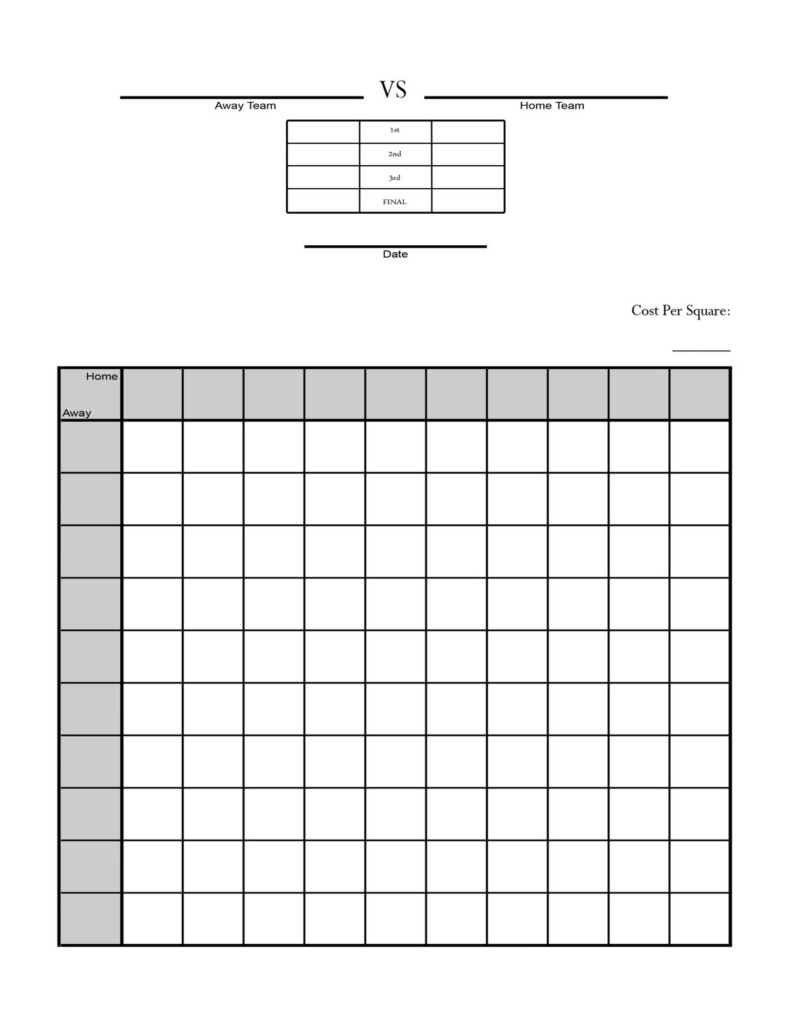 Free Printable Football Squares FreePrintableTM