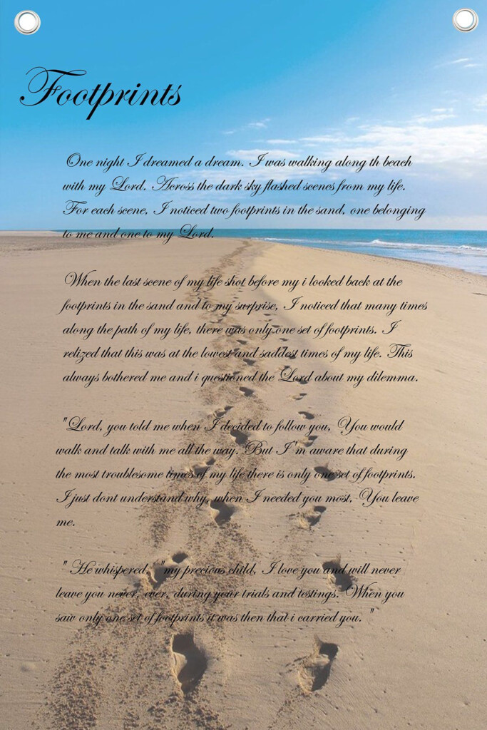 Free Printable Footprints In The Sand Poem Dev onallcylinders