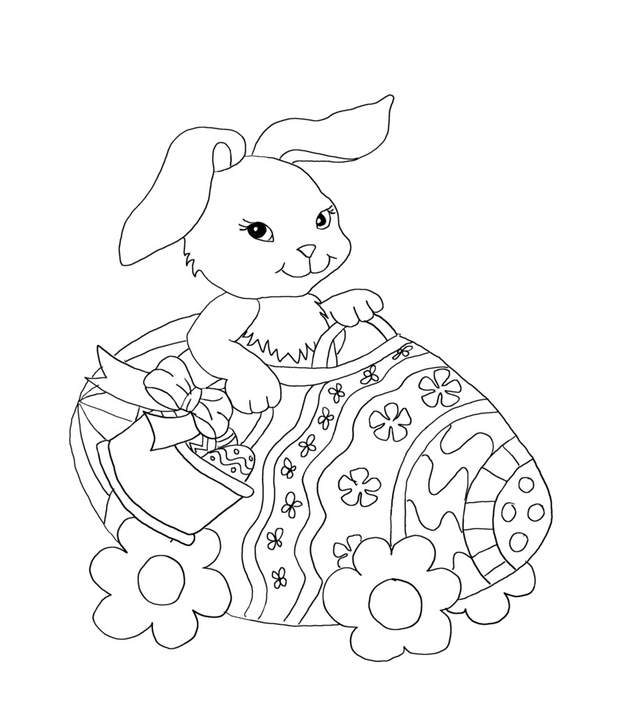 Free Printable Full Size Easter Bunny Coloring Pages Use These 