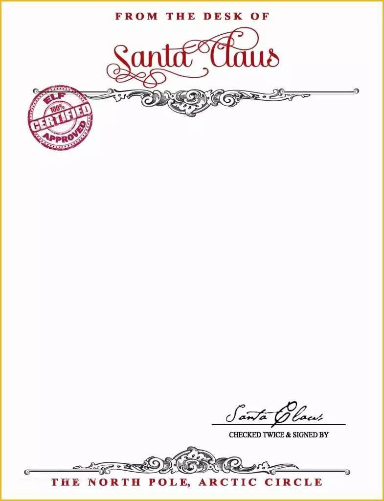 Free Printable Letter From Santa Word Template Of Santa Claus 