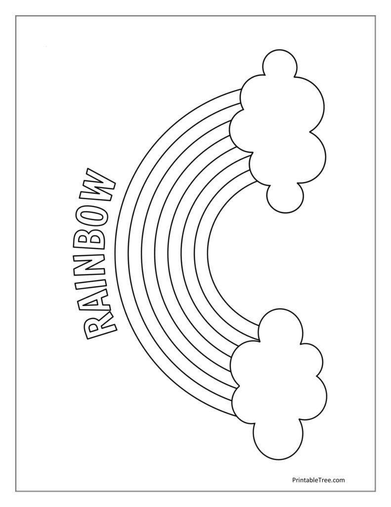 Free Printable Rainbow Coloring Pages PDF For Kids Adults